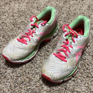 ASICS Women's Athletic Shoes - White, Pink, and Green